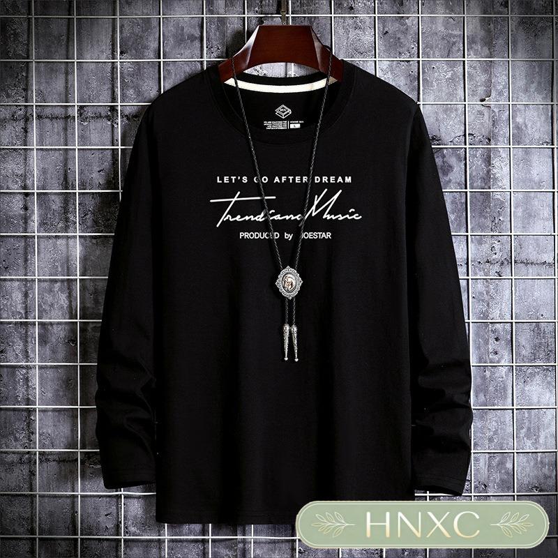 HNXC Men's Fashion Casual Autumn/Winter O-Neck Long Sleeve Blouses & Shirts Classic Exquisite