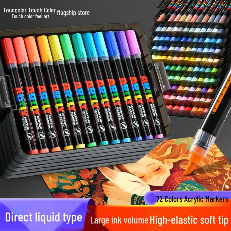 Touchcolor Direct Liquid Soft-Tip Acrylic Markers for Kids