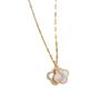 New Diamond-Encrusted Four-Leaf Flower Necklace Femininity Girl High-End Double-Sided Shell Collarbone Chain Explosion