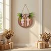 Massivholz Badezimmer Wandkunst Holz Toilettenschild, Herren und Damen Toilette Geschlechtsneutrales Schild Runde Rustikale Bauernhaus Hängeschild für Waschraum