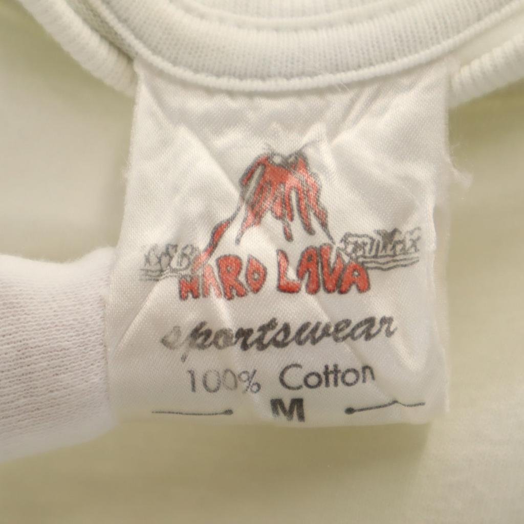 HARD LAVA 90s Old Lizard print bag Short sleeve T-shirt M white reptiles Men's Used