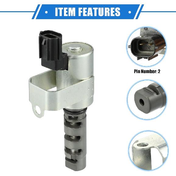 Variable Valve Timing Solenoid Compatible for Subaru Baja Turbo 2.5L H4 - Gas 2004-2006, Durable Metal Silver Tone Control VVT Solenoid Valve