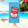 Spielerisches Retro Strandtuch Übergröße Sardinendosen-Print Mikrofaserhandtuch für Sommer, Pool und Strand