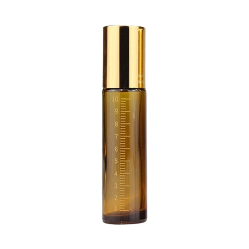 10ml Amber Glass Roller Bottle Scaled Essential Oil Roll On Bottle Sample Test Essential Oil Vials with Stainless Steel Roller