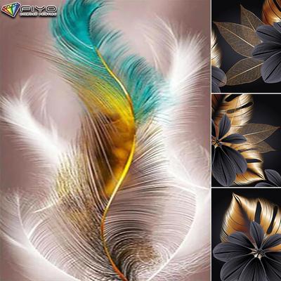 5D Diy Diamond Painting Art Flower Leaves Feather Cross Stitch Full Diamond Embroidery Mosaic