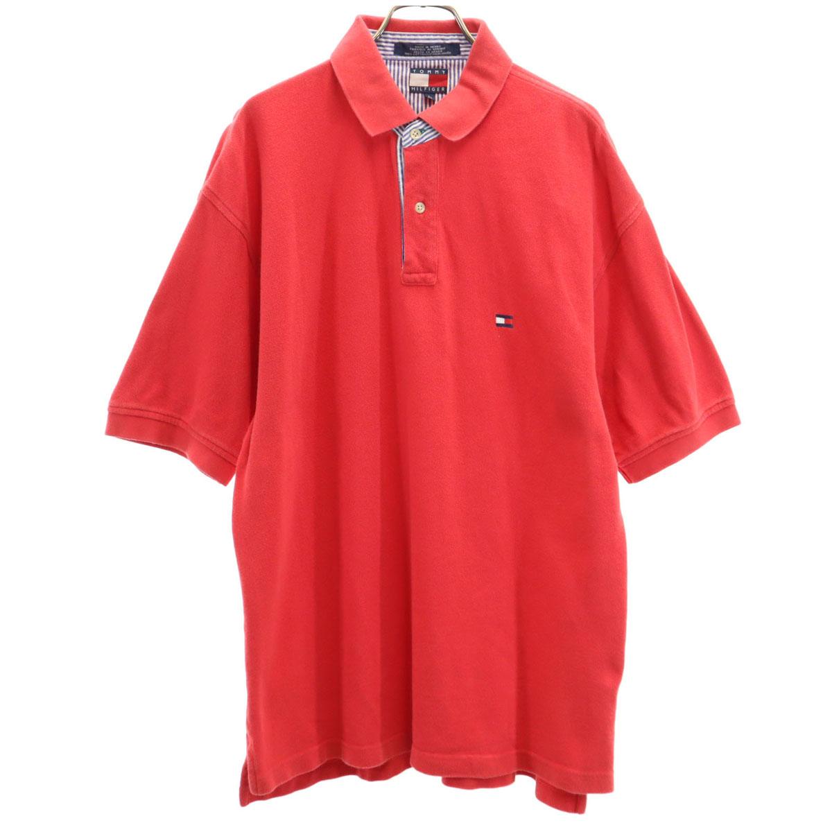 

TOMMY HILFIGER 90s Old Flag Tag Short sleeve Polo shirt L Red Men s Used