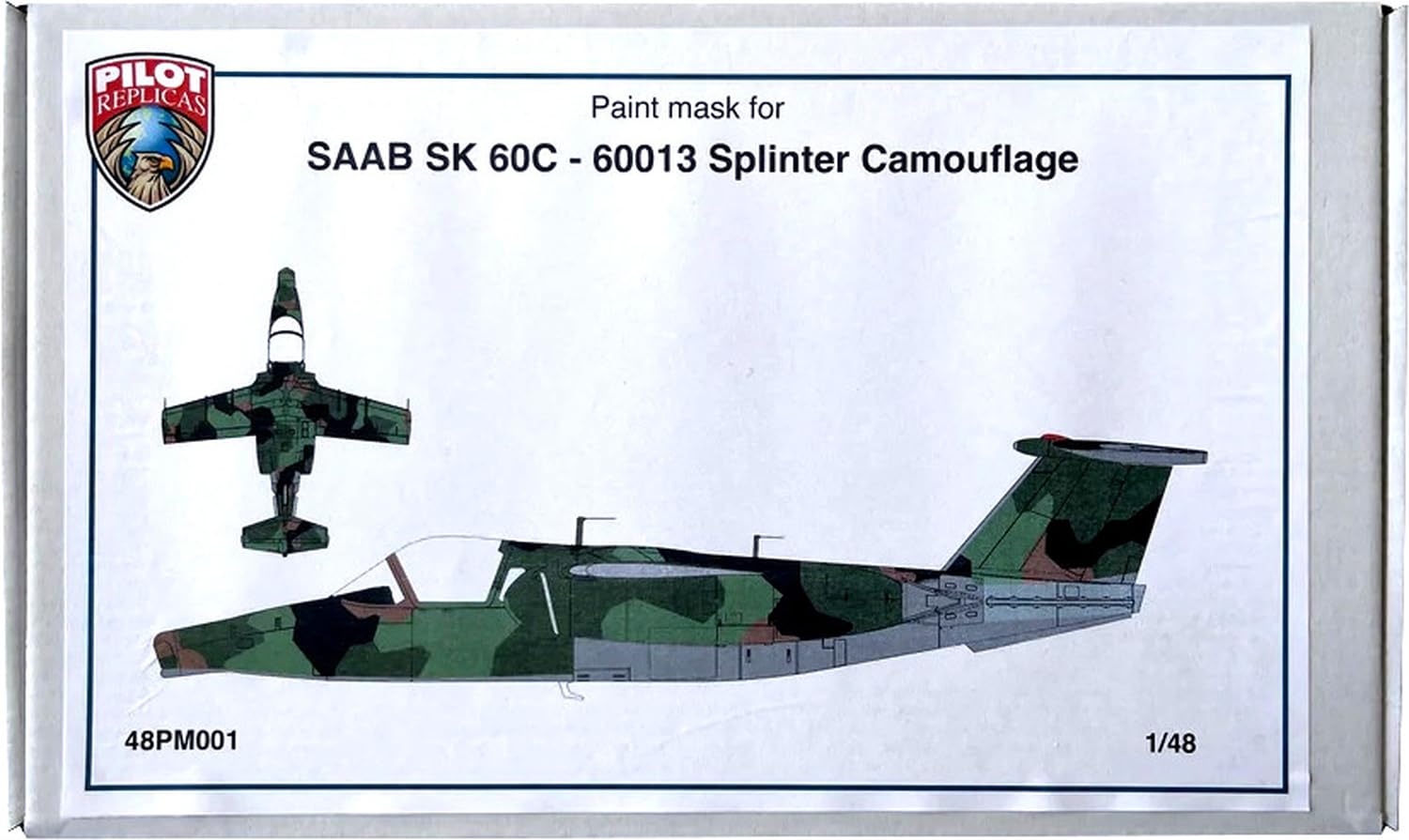 

Pilot Replica Saab SK60C Sprinter Camouflage Paint Mask Pilot Masking Sticker for Plastic Model PLR48PM001 1/48 (for Replica) (Airplane)