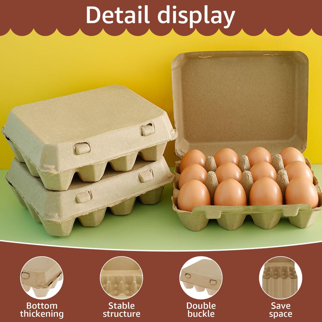 20/30 Pcs Egg Storage Box 3x4 Style Paper Pulp Empty Egg Cartons Reusable Cardboard Egg Cartons Multi-purpose Organizer for Home