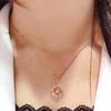 18K Roségold Rhombus Diamant Anhänger Halskette für Damen - Elegante und Vielseitige Schlüsselbein Kette