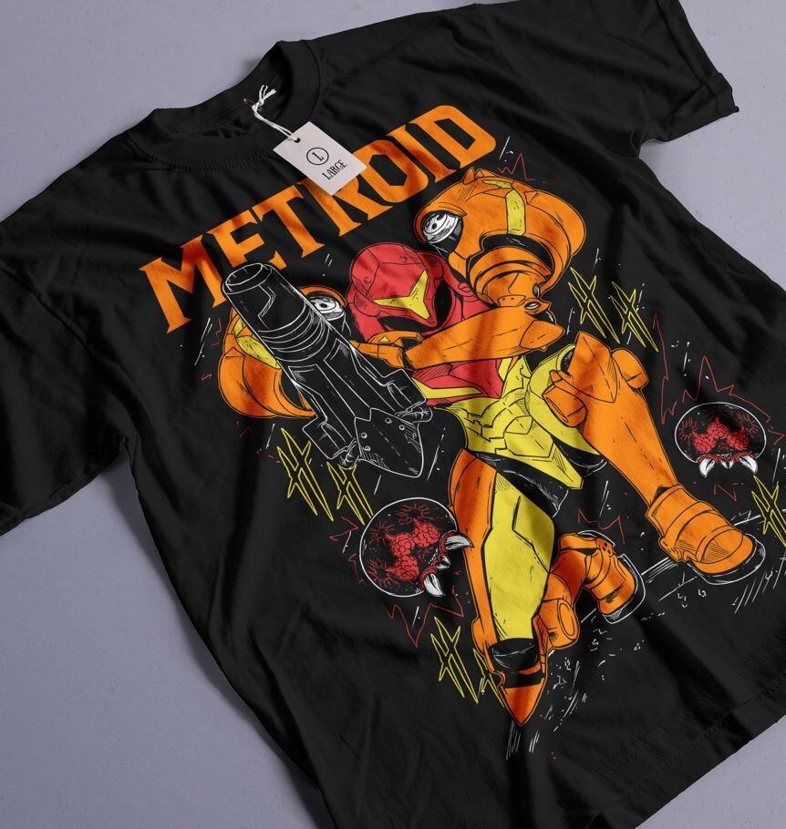 

Metroid Samus Shirt NES Classic Game Nintendo Retro Graphic T-Shirt All Size 3XL