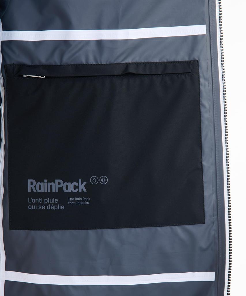 Aigle Offizieller MTD Regen-Pack Verstaubare Kapuze Größe M Wasserdicht, Atmungsaktiv, Wasserabweisend Reißverschlussmantel, Schwarz,