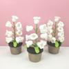Delicate Crochete Flower LED Light Decorations Knitted Flower Plant Lightd