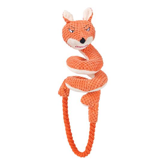 Interactive Toys for Bonding with Pets Dog Tug Rope Toy, Cute Fox Rabbit Squeaky Chew Toy Crinkle Paper, Soft Puppies Pull Medium Large