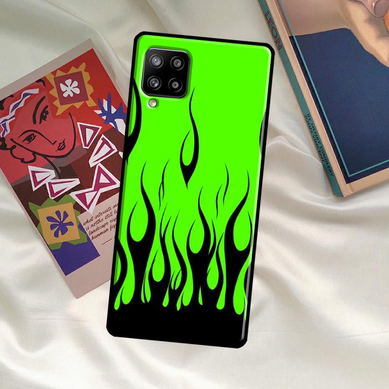 Blue Red Flame Fire Case For Samsung Galaxy A33 A13 A36 A56 A23 A52 A32 A12 A54 A34 A14 A16 A26 A53 A15 A35 A55