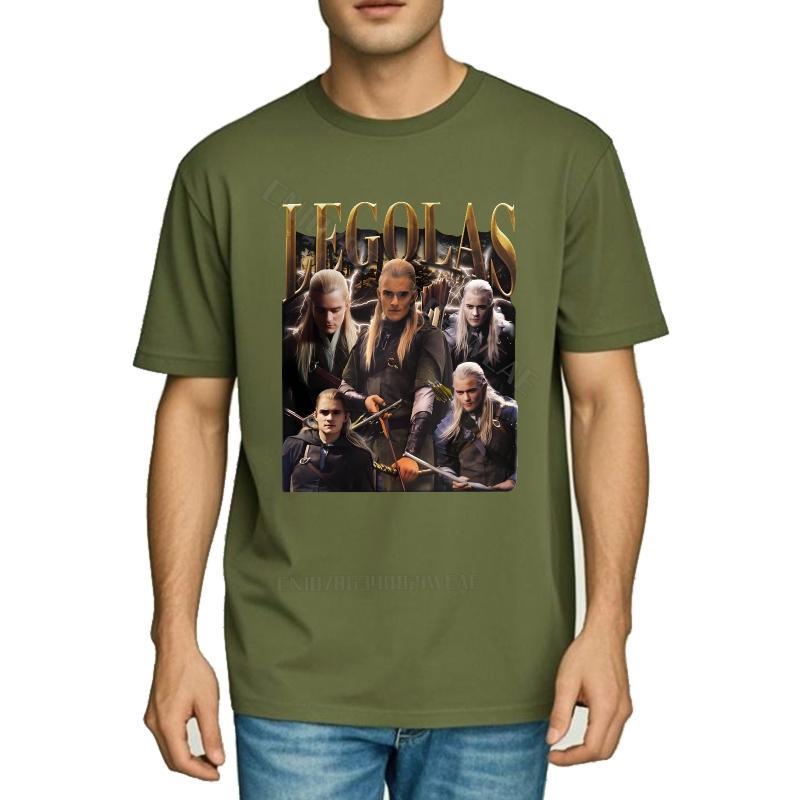 Top Tees Black Plus Size Tshirt Legolas With Various Scenes Printed Travel Round Neck Tee Anime Lightweight Tee Vintage