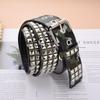 Square Bead Rivet Pyramid Inlaid Women'S Belt Punk Hip Hop Personality Gas Eye Decoration Camouflage Belt Men And Women