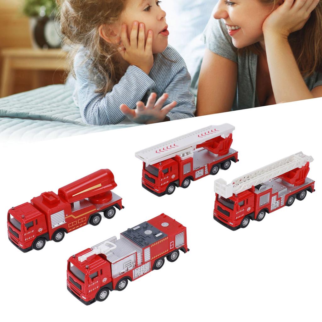 Fire Truck Toy Set Cultivate Safety Awareness Rust Proof Firefighter Play Vehicles For Above 3 Years Old Home Kindergarten