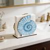 Creative Ocean Theme Wooden Napkin Holder Fish Shaped Decorative Desktop Ornament Large Capacity Tissue Dispenser Outdoor Use