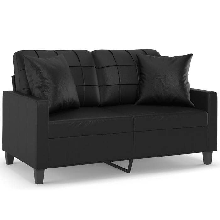 VidaXL Canapé 2 places avec oreillers décoratifs noir 120cm similicuir, canapé, causeuse, canapé de salon, canapés, canapé 3200798