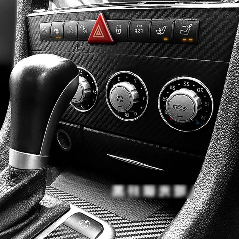 Szénszálas For Mercedes Benz SLK R171 04-10 Autó Fólia Belső Matricák Középkonzol Sebességváltó Műszerfal Légkilépő Kilincs Emelő Panel