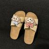 Super Fire Beach Fashion and High-end Outer Wear Versatile 2025 Summer and Autumn New French Cartoon Slippers Women's Height Slippers
