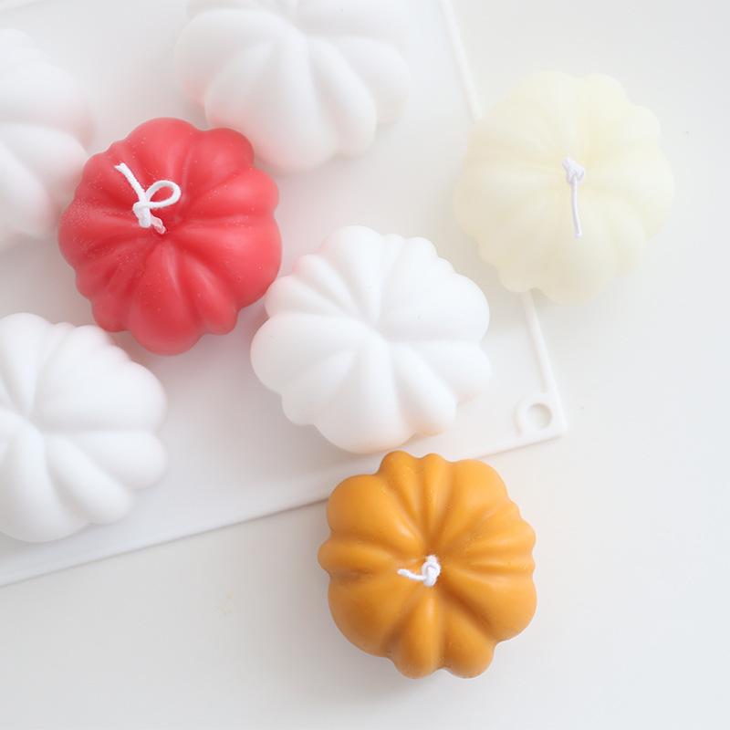 3D Pumpkin Candle Silicone Mold DIY Halloween Plaster Art Craft Candle Soap Making Tool