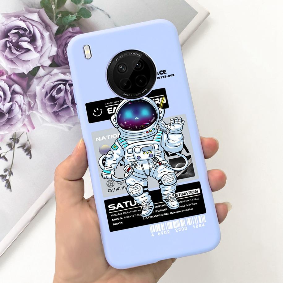 For Huawei Y9a 2020 Silicone Case FRL-22 FRL-23 Cute Astronaut Love Heart Slim Soft TPU Phone Case on Huawei Nova Y9a Y 9A Cover