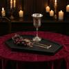 Czarna matowa taca prezentacyjna Halloween Gotycka do serwowania z wygrawerowanym szkieletem Drewniana deska serów i wędlin Kasetka Czaszka Druk Biżuteria Wystawa