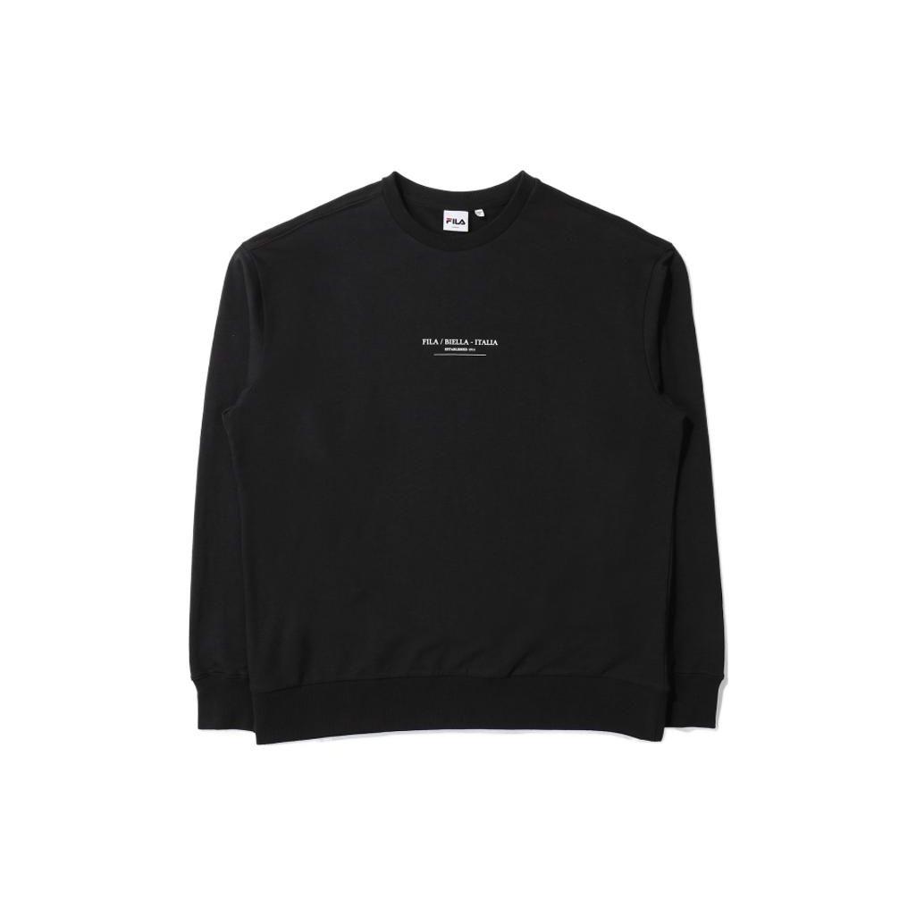 

FILA Solid Color Letter Print Crew Neck Long Sleeve Pullover Sweatshirt Men sweatshirt Black FS2POE1110X-BLK XL