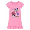 M1218 Kids Girls Kpop Rumi Zoey Mira Print Short Sleeves Ruffle Dress