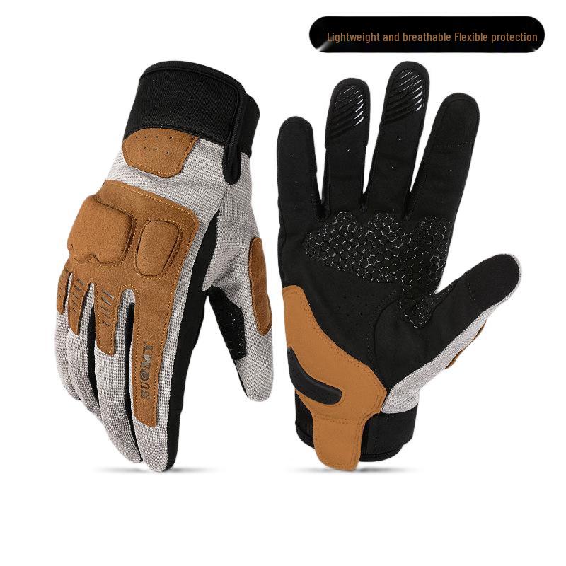 Vintage Breathable Mesh Motorcycle Riding Gloves