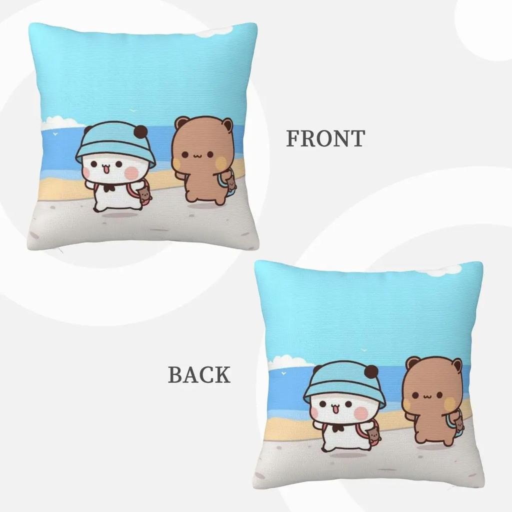 Povlak na polštář Bubu a Dudu Domácí dekorace Polyesterový povlak na polštář na pohovku Povlak na ozdobný polštář Zábavný Roztomilý Potisk Panda Medvědů
