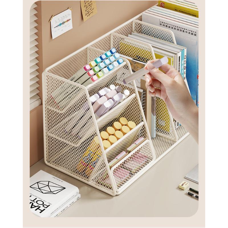 Large Capacity Desktop Bookshelf Office Desk Storage Organizer For Office Stationery