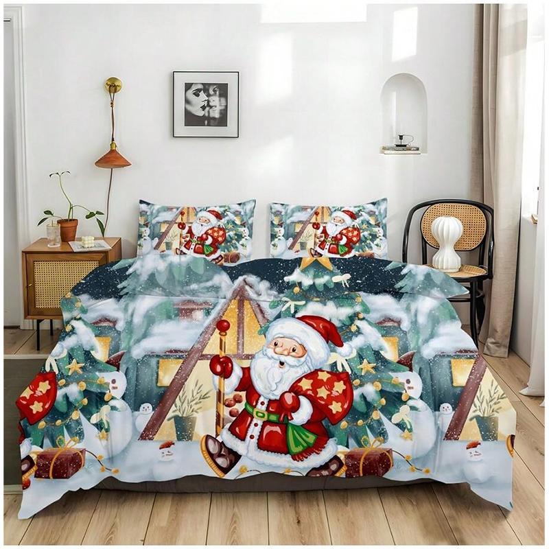 Comforter 2Pcs/3Pcs And Bedding Set With Christmas Theme And Print Available In Single Double And Extra-Large Sizes