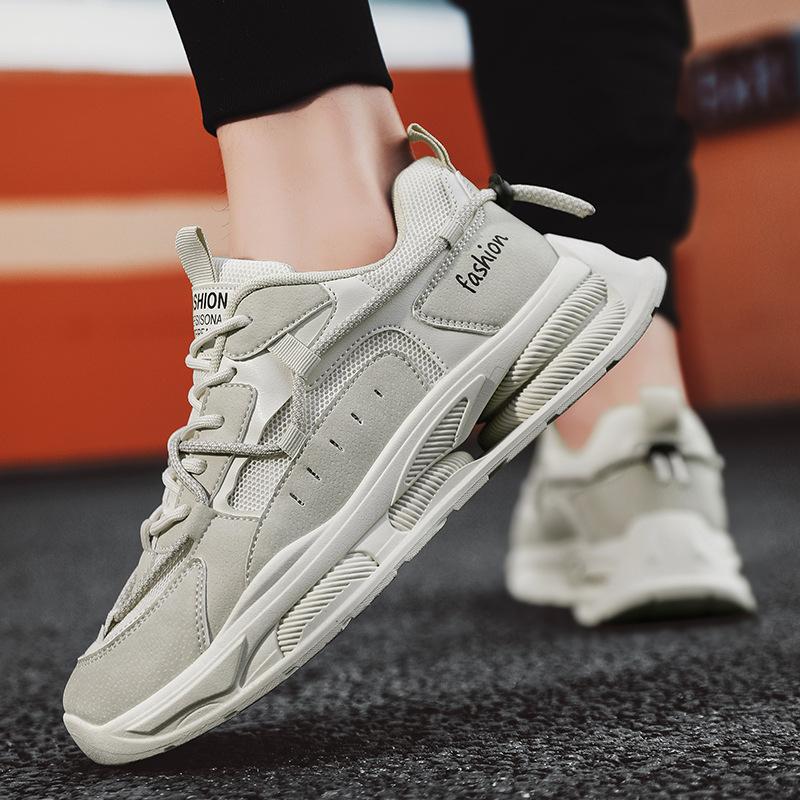 Men's Shoes New Breathable Mesh Sports Shoes Men's Versatile Height-increasing Board Shoes Casual Running Dad Shoes