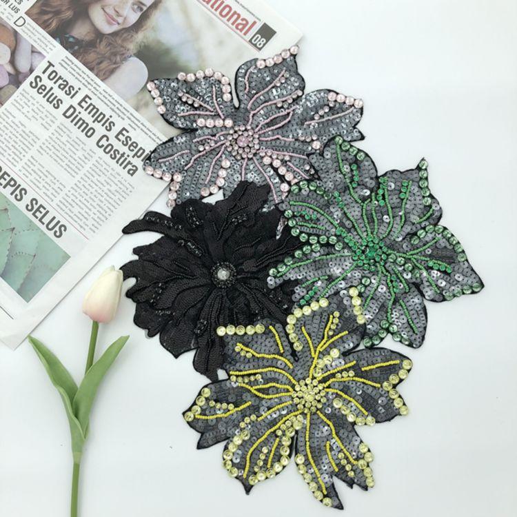 LHY Stylish Five Color Embroidered Flower Clothing Ingredients With High Quality and Fair Price Accessories