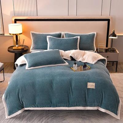 Poszewka na kołdrę Baby Cashmere Velvet do sypialni, gruba, niebieska, prosta, komplet pościeli, poszewka na kołdrę, Twin Queen King