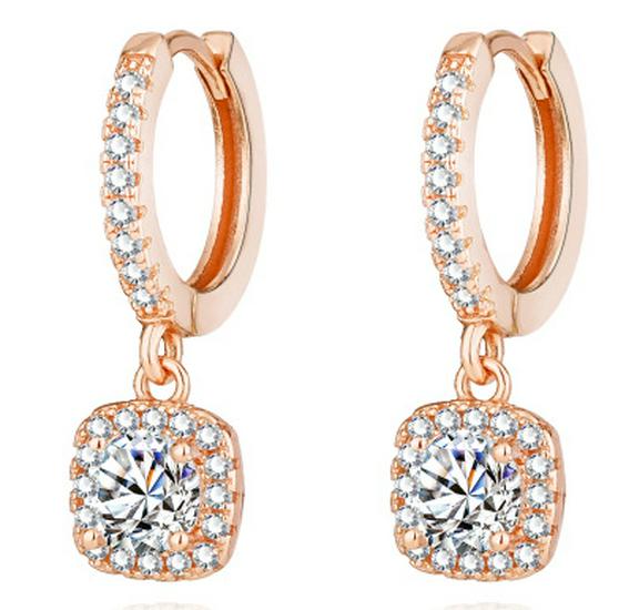 Moissanite S925 Silver Square Stud Earrings for Women - Exquisite Workmanship