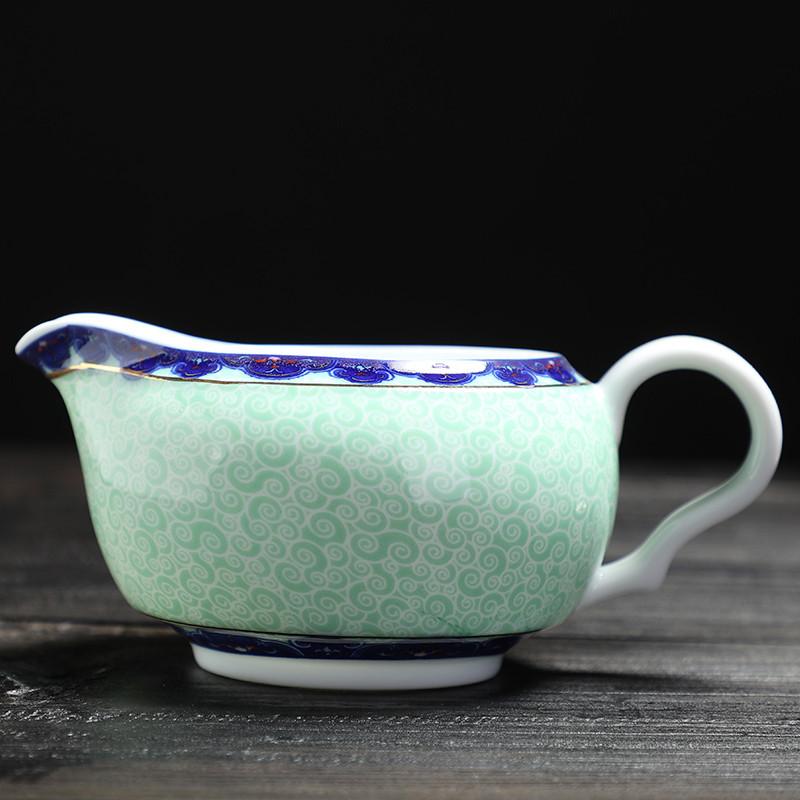 150ml Chinese Ceramic Fair Cup Cha Hai Hand Painted Blue and White Porcelain Teacup Handmade Tea Set Accessories Teaware