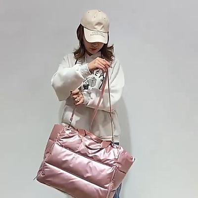 Winter Large Capacity Waterproof Tote Shoulder Bag for Women Space Pad Cotton Feather Down Crossbody Bag Female Casual Handbags MIT