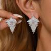 Silver Needle Zircon Geometric Stud Earrings: European & American Luxury, Retro High-end Design for Women