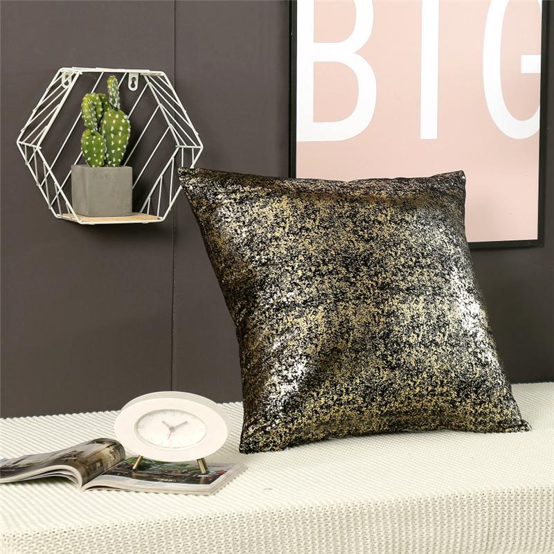 45x45cm Hot Gold Bronzing Suede Solid Sofa Cushion Cover Throw Pillow Case Home Living Room Decoration