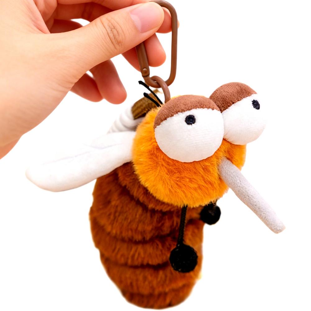 Insect Ugly-Cute Plush Keychain Cute Kawaii Mosquito Firefly Beetle Plushies Soft Stuffed Doll Bag Pendant Funny Birthday Gift