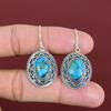 Copper Blue Turquoise Earring Gemstone Earrings 925 Sterling Silver Earring Vintage Jewelry Handmade Earring Gifts For Women Elegant Jewelry