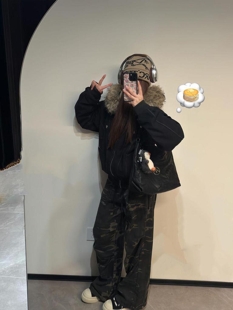 Women's 2025 Korean Style Fleece-Lined Thickened Parka - Cotton-Padded Winter Jacket