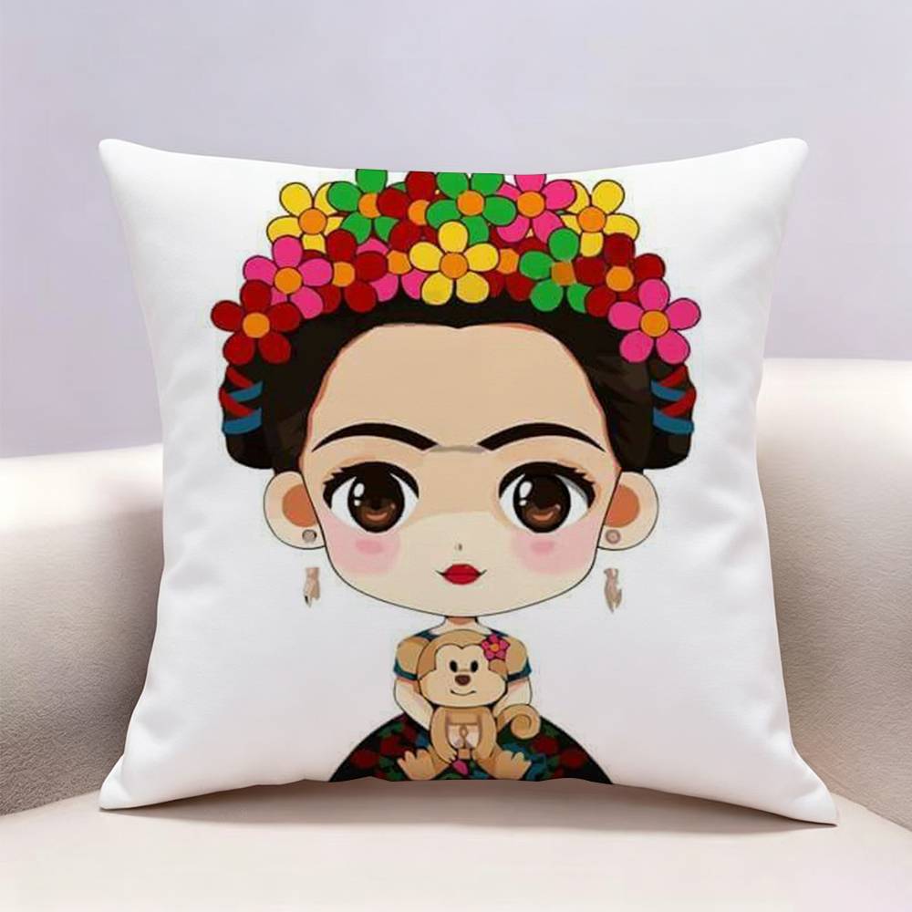 cute Art  FFrida Kahlo Doublesided print Pillow Case Cushion Cover Throw Pillow Case For Car Sofa
