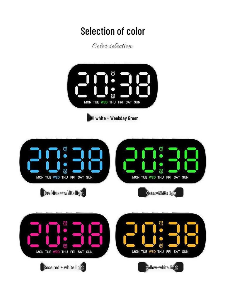 LED Digital Clock: Multi-function Alarm with Date & Dual Alarms - Model 5507
