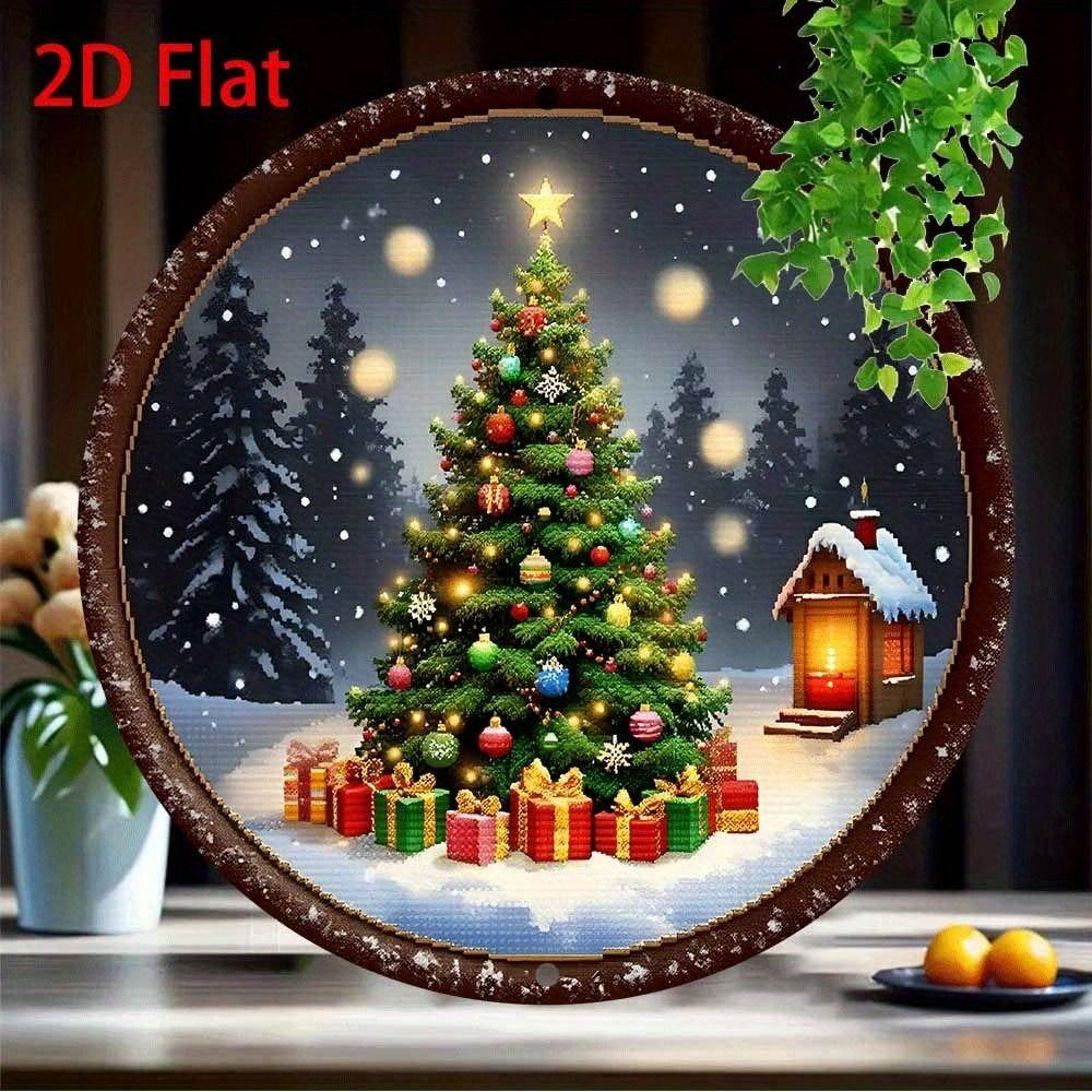Vintage Metal Sign Blue Deer Merry Christmas Retro Tin Plate Wall Decor Home Holiday Gift 20 Cm