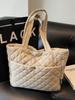 Large Diamond Lattice Cotton Padded Women's Tote – Autumn/Winter Casual Fashion Handbag