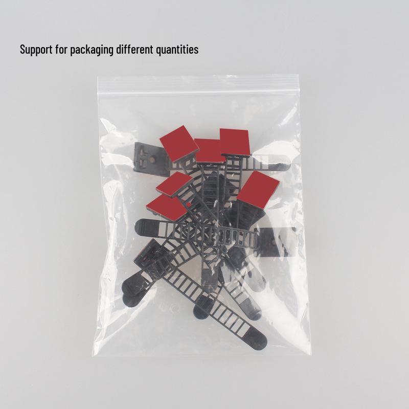 Adjustable Cable Organizer: Self-Adhesive Desktop Fixed Base with Small & Large Ribbon Cable Ties